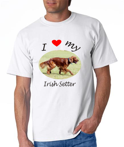Dogs - Irish Setter Picture on a Mens Shirt
